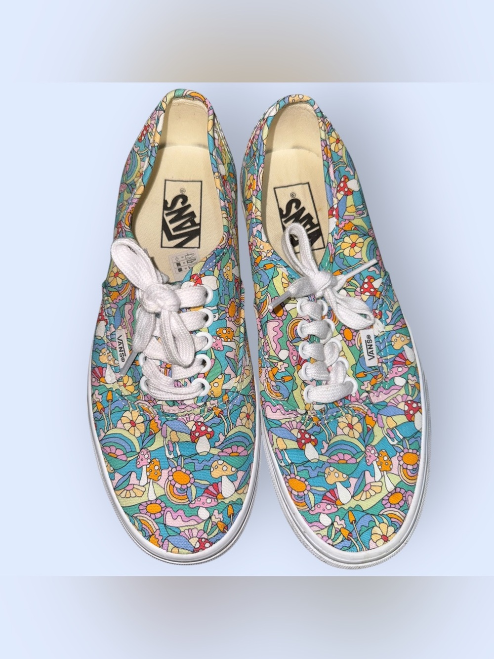 Vans Vibrant Trippy Mushroom and Floral Print  Canvas Sneakers - Picture 3 of 7